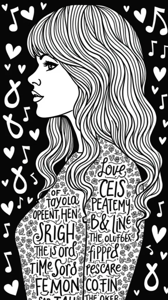 Letras de Taylor Swift Coloring Pages